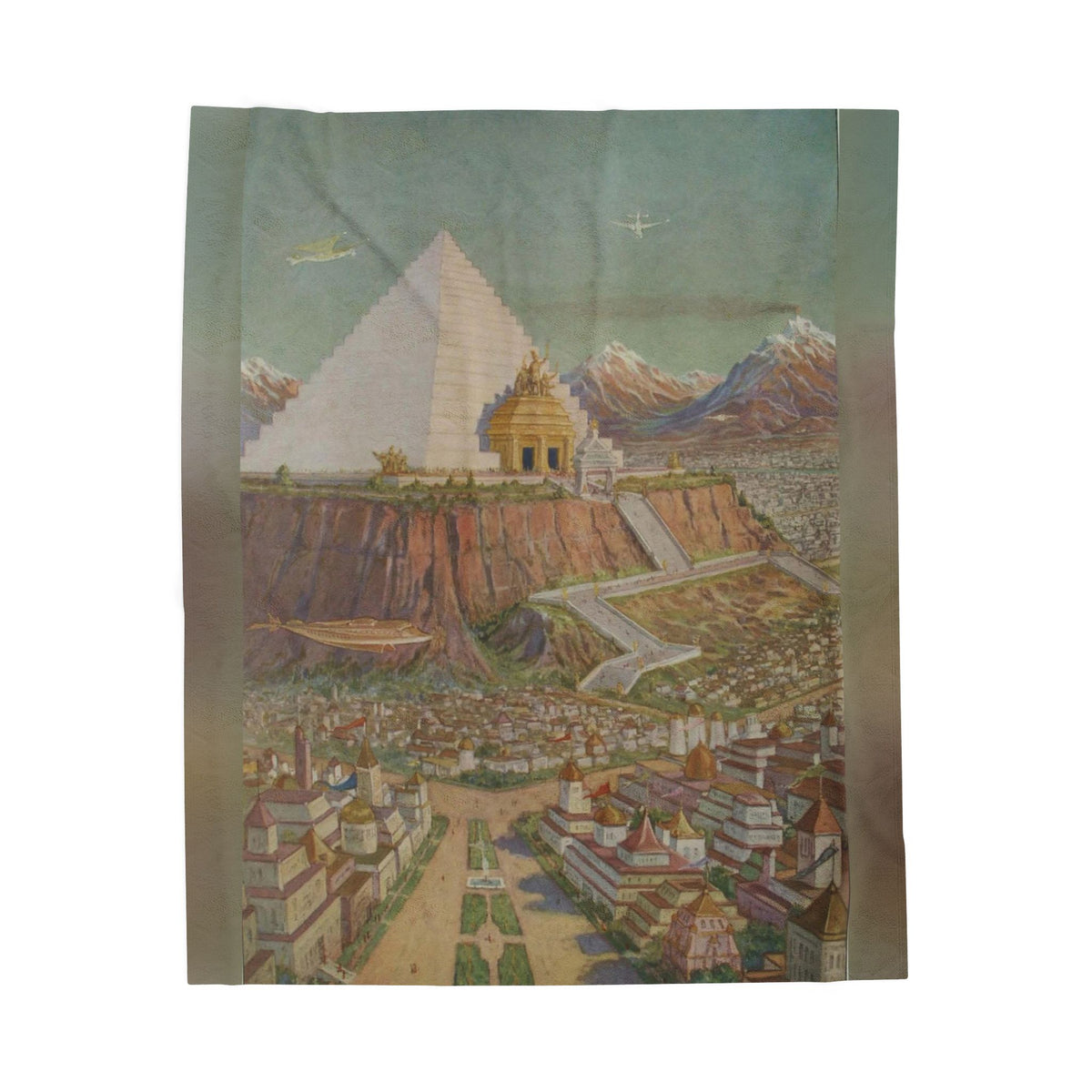 The Atlantean Temple Velveteen Plush Blanket