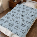 Elephant Pattern Velveteen Plush Blanket