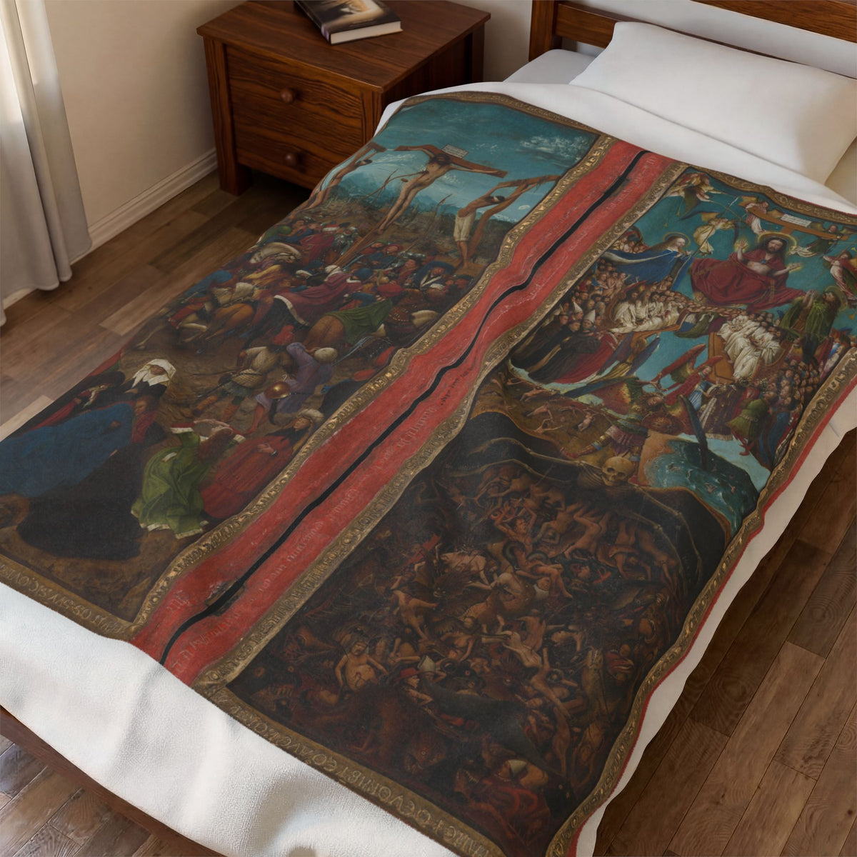 The Crucifixion; The Last Judgment Velveteen Plush Blanket