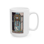 The High Priestess tarot card mug, Rider-Waite-Smith design, ceramic 11oz/15oz, view 3