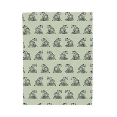 Angel and Clock Pattern Velveteen Plush Blanket