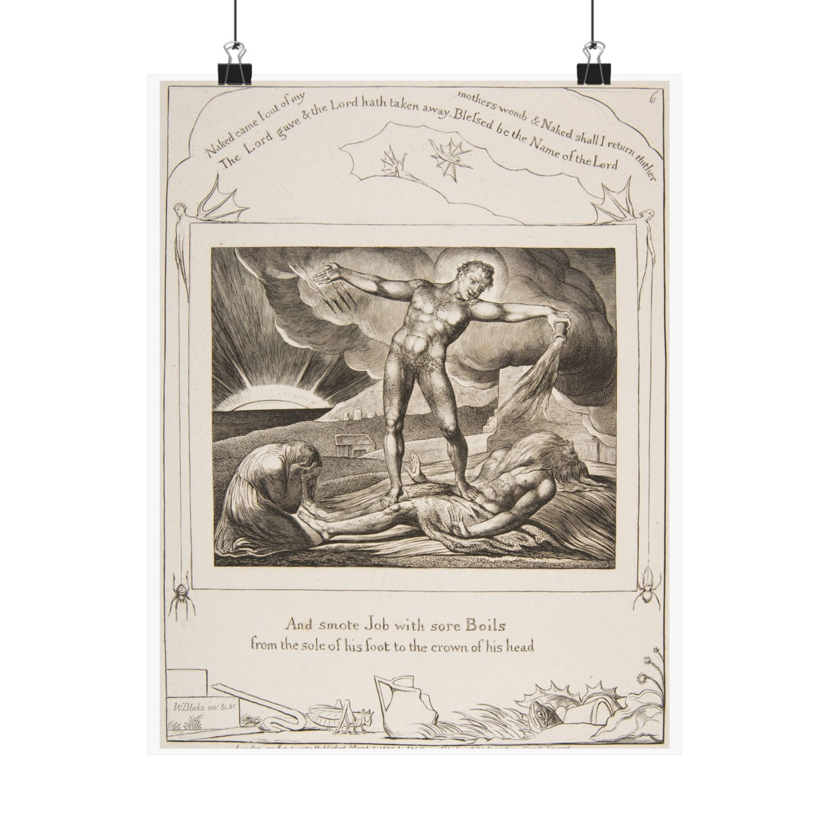 William Blake 'Satan Smiting Job with Boils' Poster