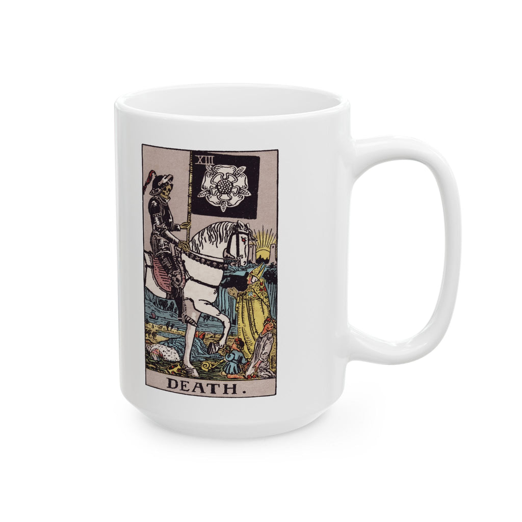 Death tarot card mug, Rider-Waite-Smith design, ceramic 11oz/15oz, view 3