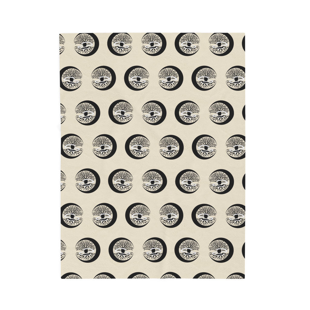 Tree of Life and Serpent Pattern Velveteen Plush Blanket