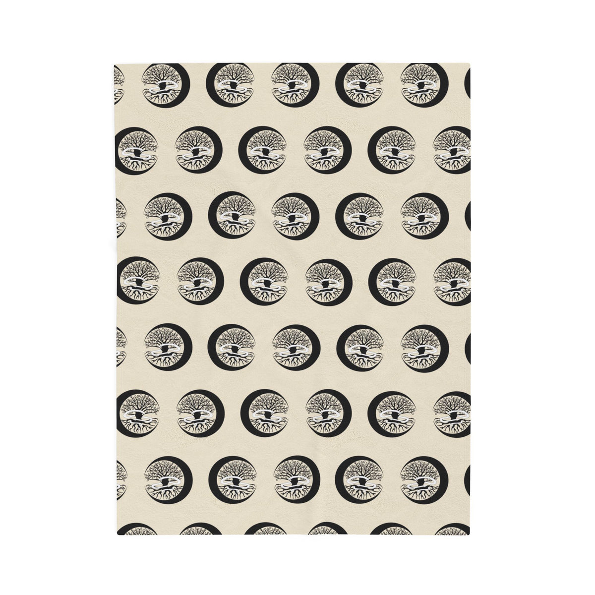Tree of Life and Serpent Pattern Velveteen Plush Blanket