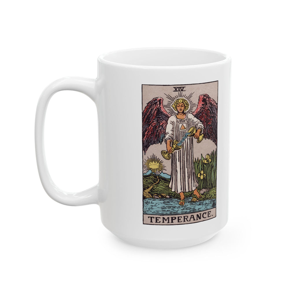 Temperance tarot card mug, Rider-Waite-Smith design, ceramic 11oz/15oz, view 4