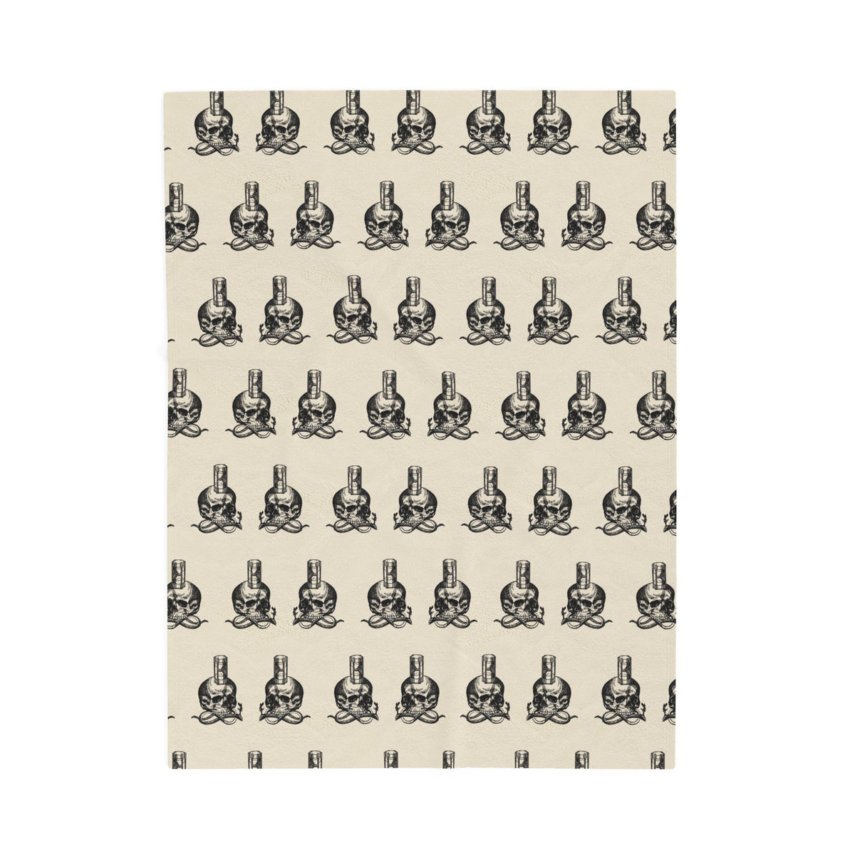 Skull and Snake Pattern Velveteen Plush Blanket