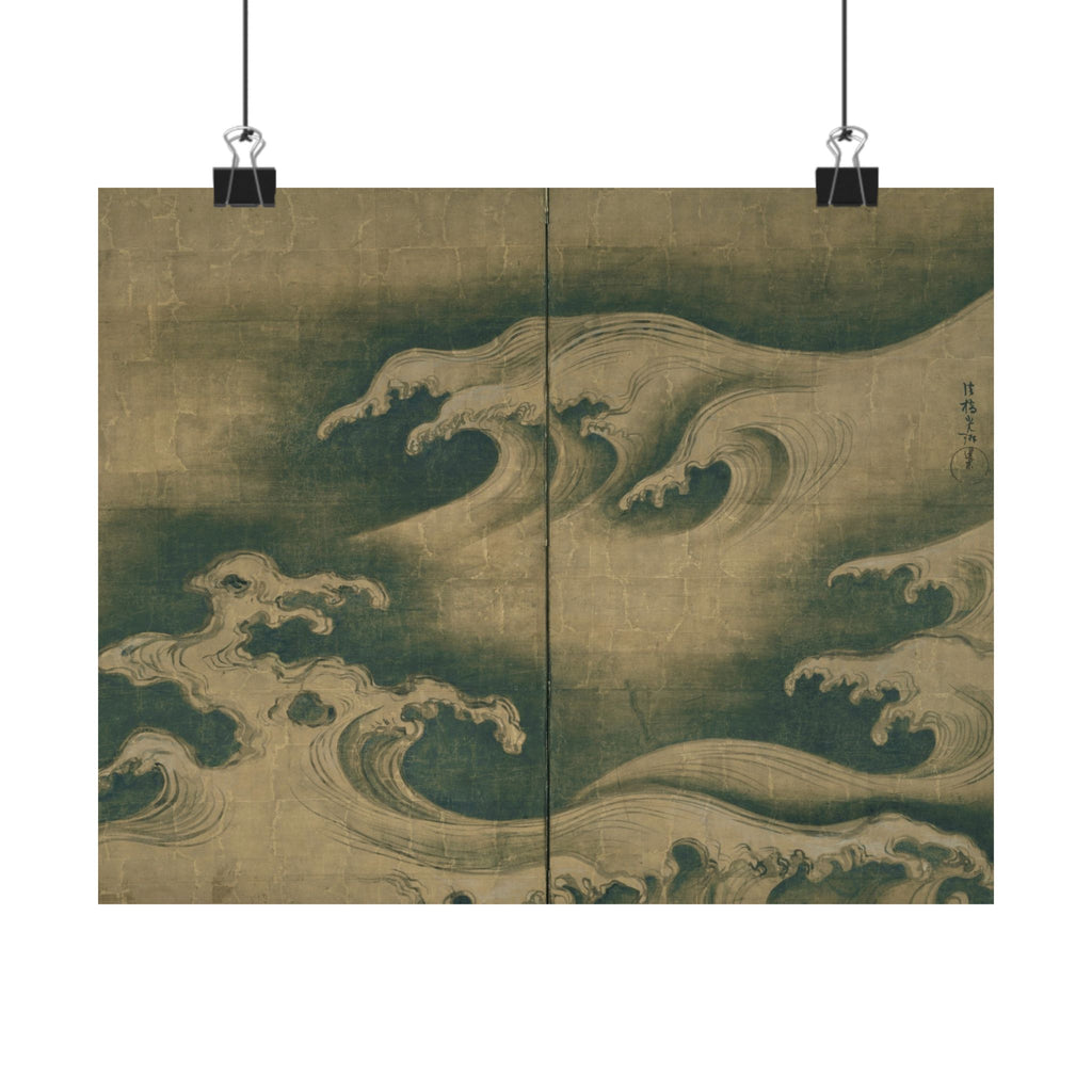 Ogata Kōrin 'Rough Waves' Poster