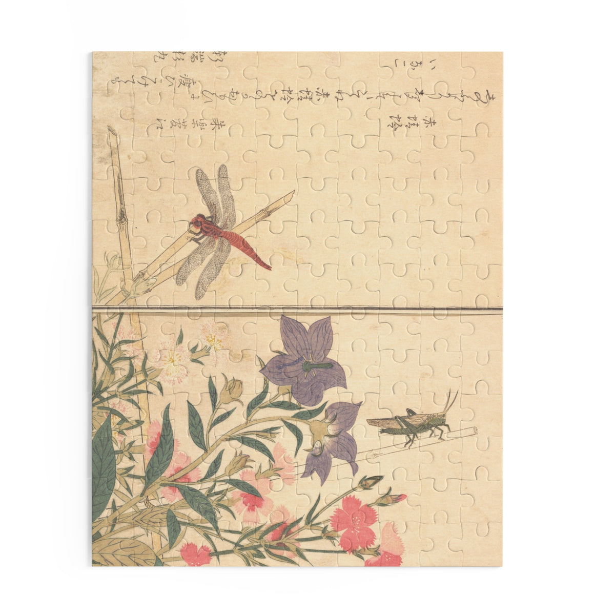 Kitagawa Utamaro 'Red Dragonfly and Locust' Jigsaw Puzzle