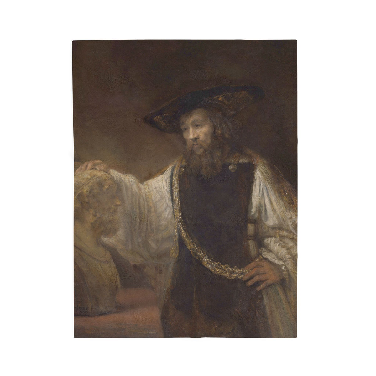 Aristotle with a Bust of Homer Velveteen Plush Blanket