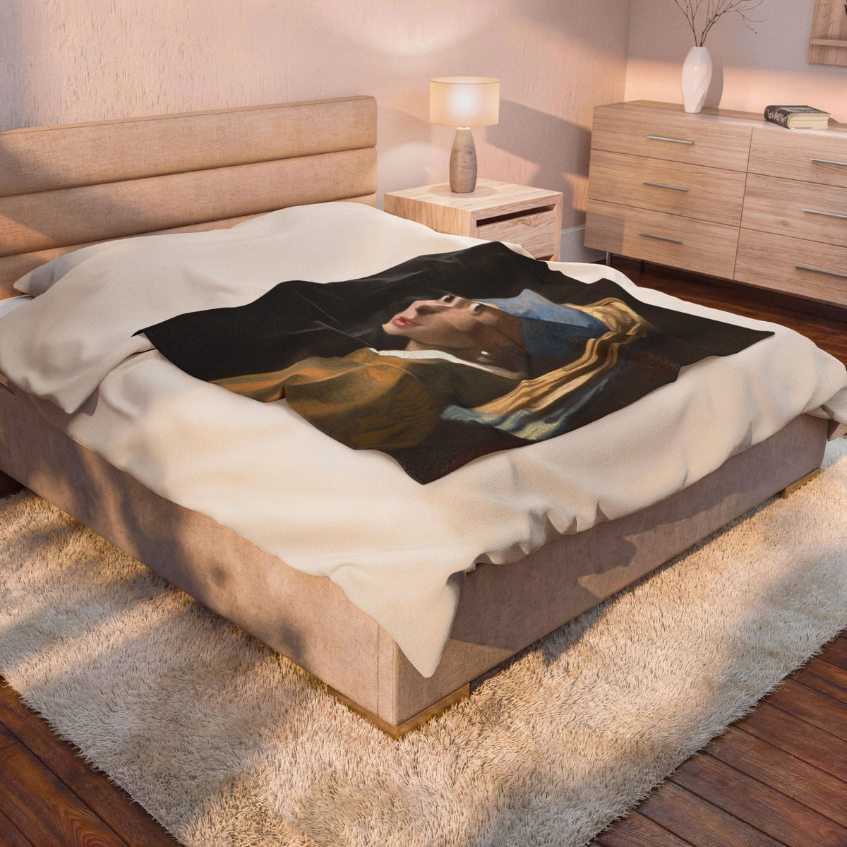 Girl with a Pearl Earring Velveteen Plush Blanket