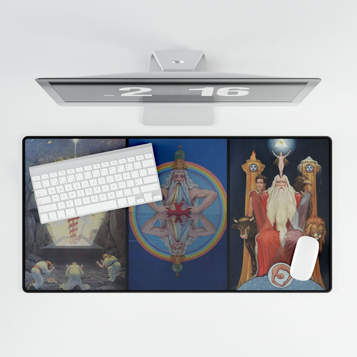 Mithra, Microcosm and Ancient of Ancients Desk Mat: Knapp Mystery Triptych