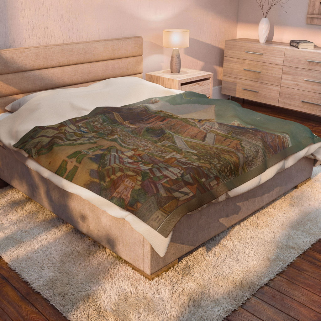 The Atlantean Temple Velveteen Plush Blanket
