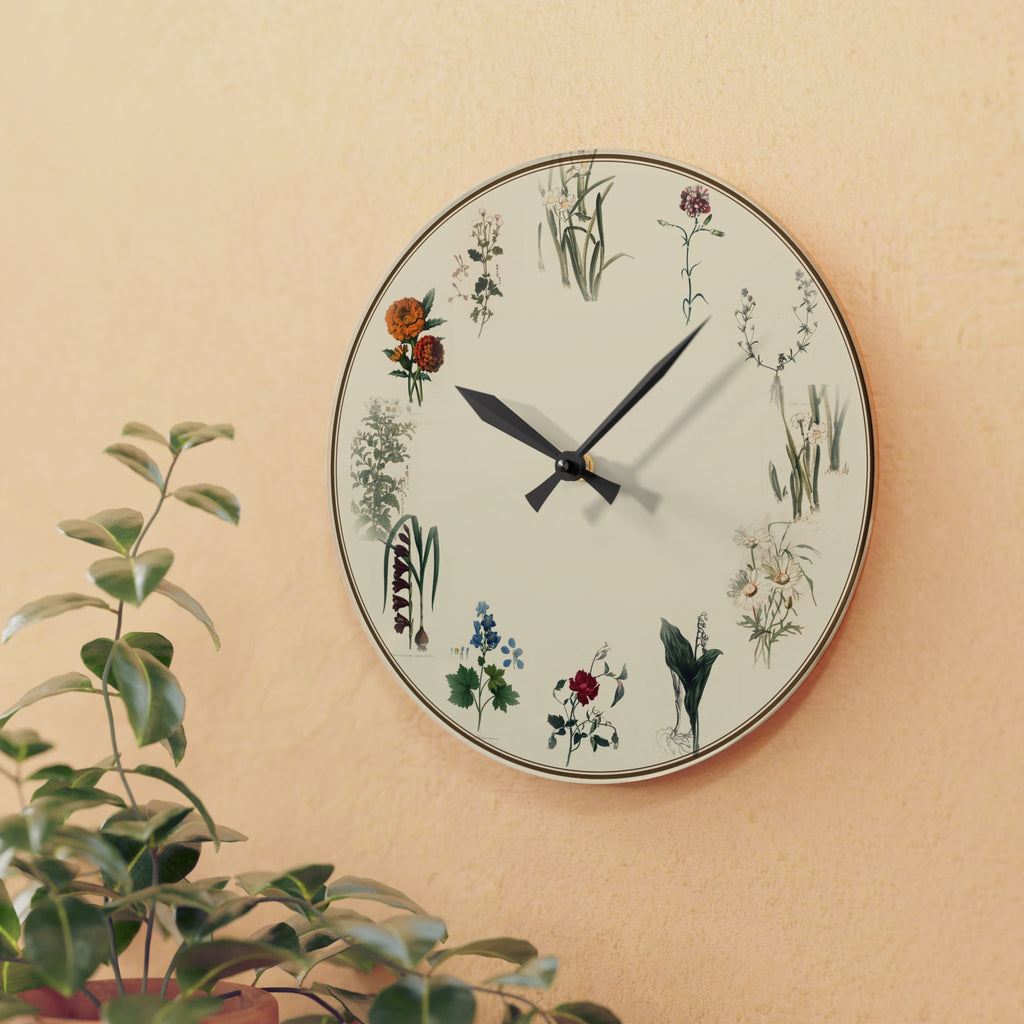 Birth Flower Botanical Wall Clock