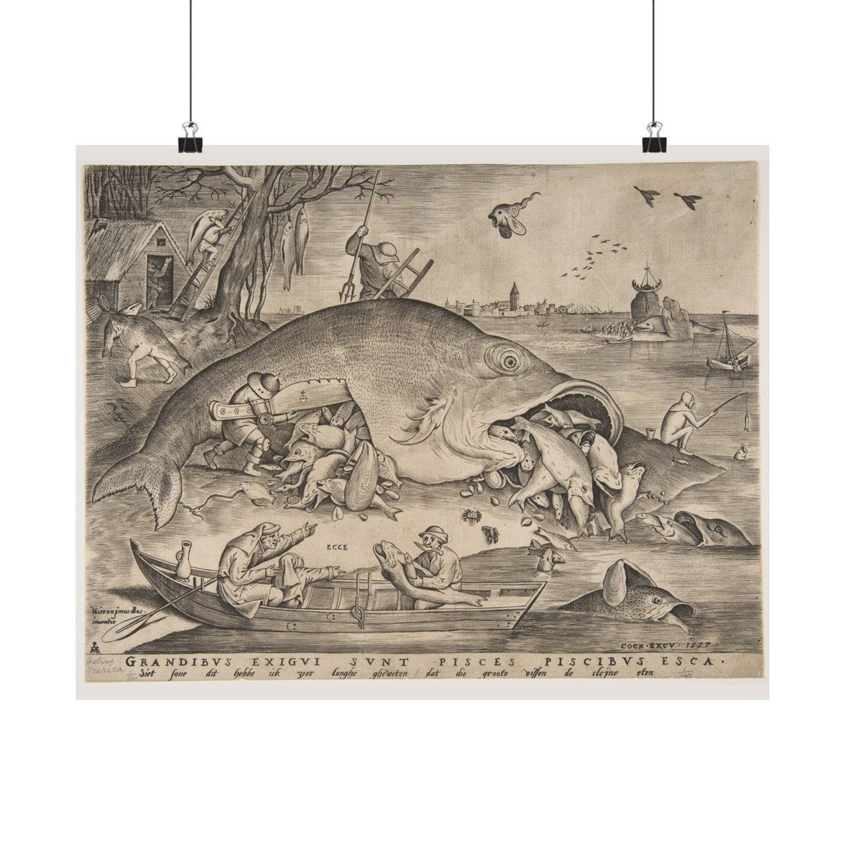 Pieter van der Heyden 'Big Fish Eat Little Fish' Poster