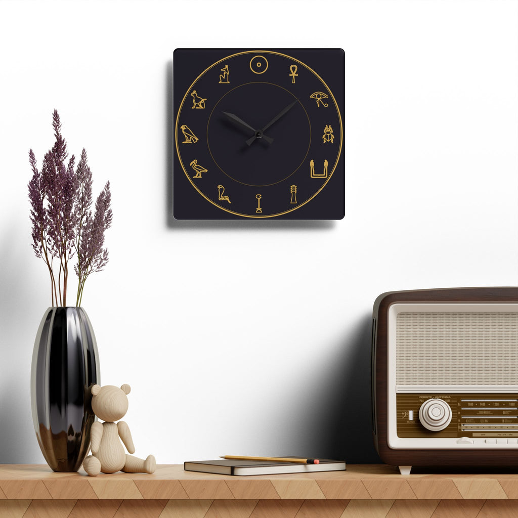 Egyptian Hieroglyphs Wall Clock