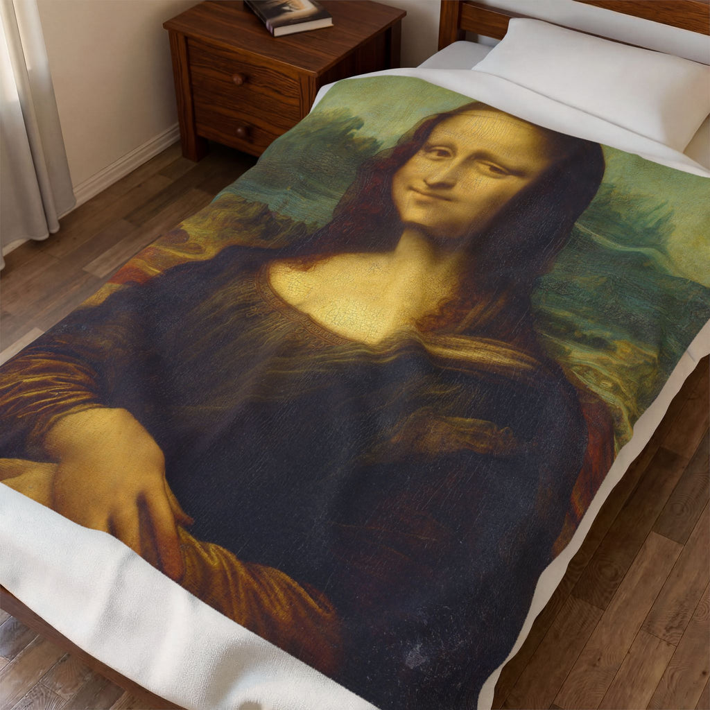 Mona Lisa Velveteen Plush Blanket