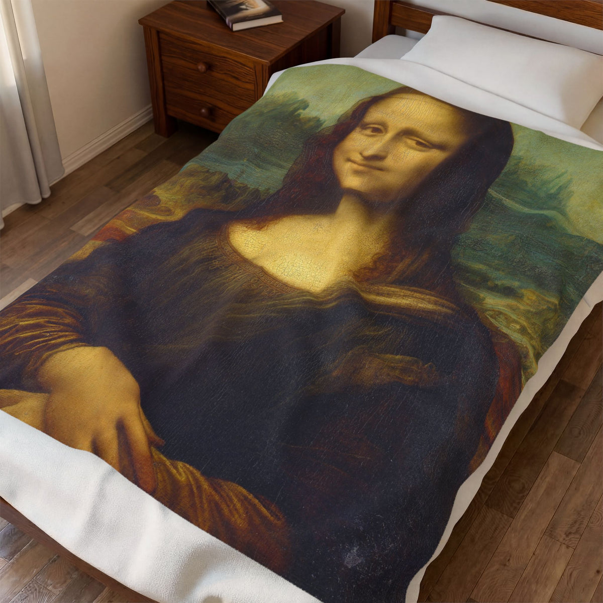 Mona Lisa Velveteen Plush Blanket