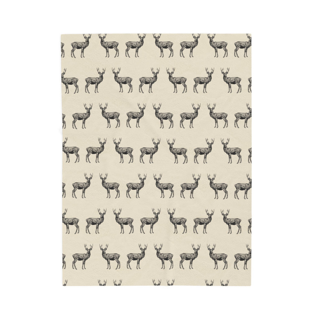 Stag Pattern Velveteen Plush Blanket