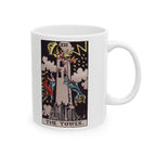 The Tower tarot card mug, Rider-Waite-Smith design, ceramic 11oz/15oz, view 1