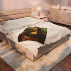 Mona Lisa Velveteen Plush Blanket