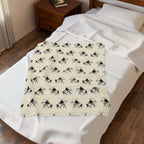 Samurai on Horseback Pattern Velveteen Plush Blanket