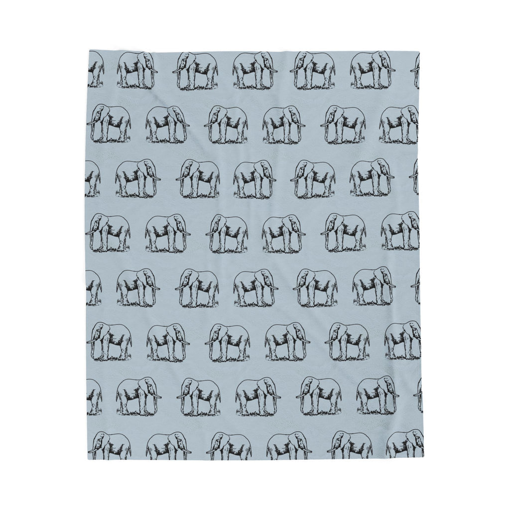 Elephant Pattern Velveteen Plush Blanket