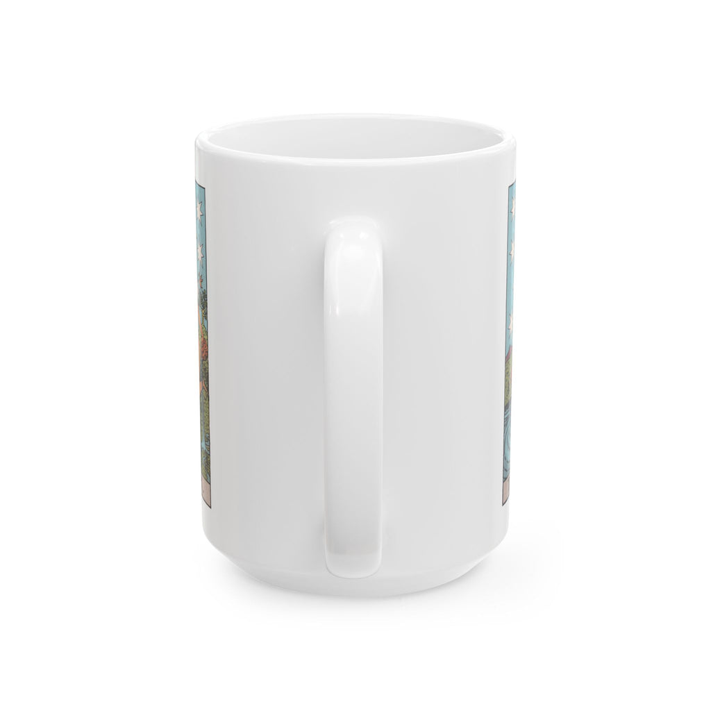 The Star tarot card mug, Rider-Waite-Smith design, ceramic 11oz/15oz, view 6
