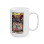The Lovers tarot card mug, Rider-Waite-Smith design, ceramic 11oz/15oz, view 3