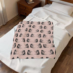 Sad Crow Pattern Velveteen Plush Blanket