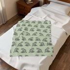 Angel and Clock Pattern Velveteen Plush Blanket