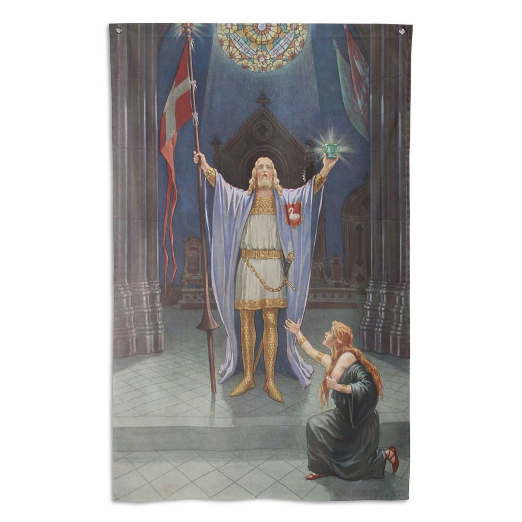 Parsifal and the Holy Grail Banner Flag: Knapp Hanging Wall Flag