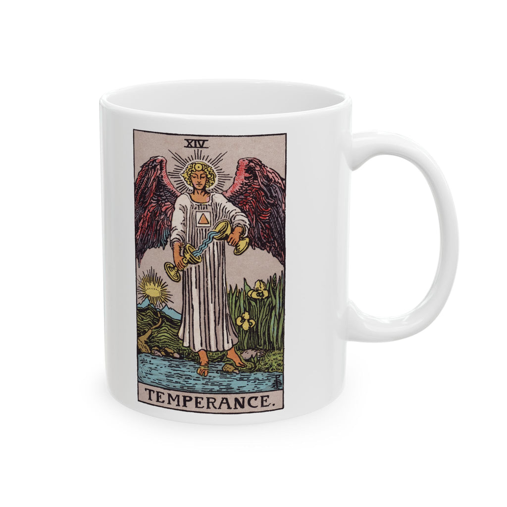 Temperance tarot card mug, Rider-Waite-Smith design, ceramic 11oz/15oz, view 1