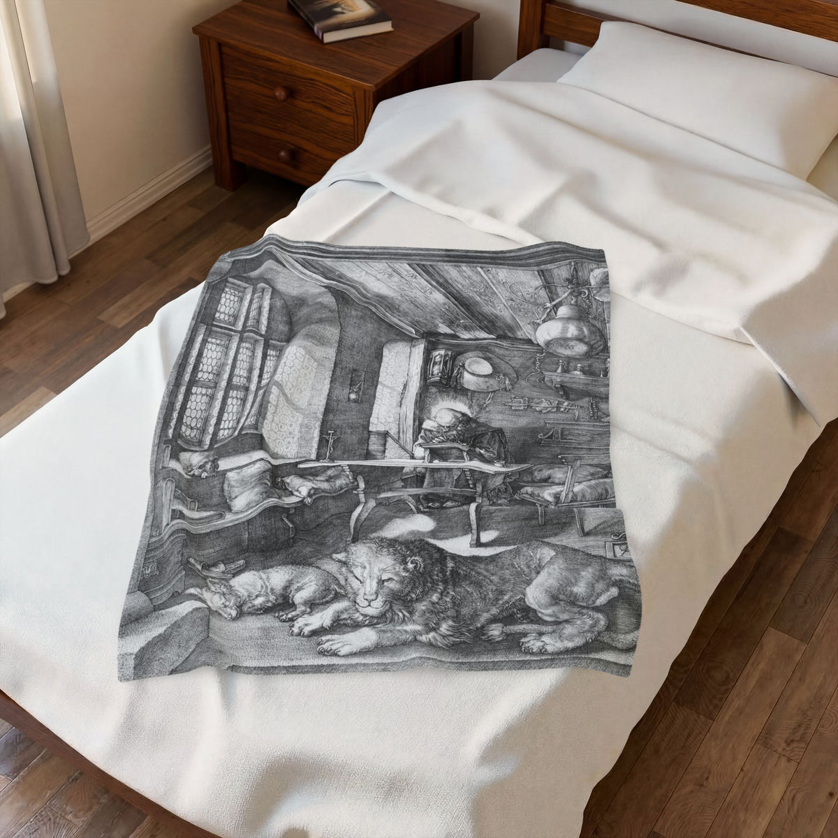 Saint Jerome in His Study Velveteen Plush Blanket