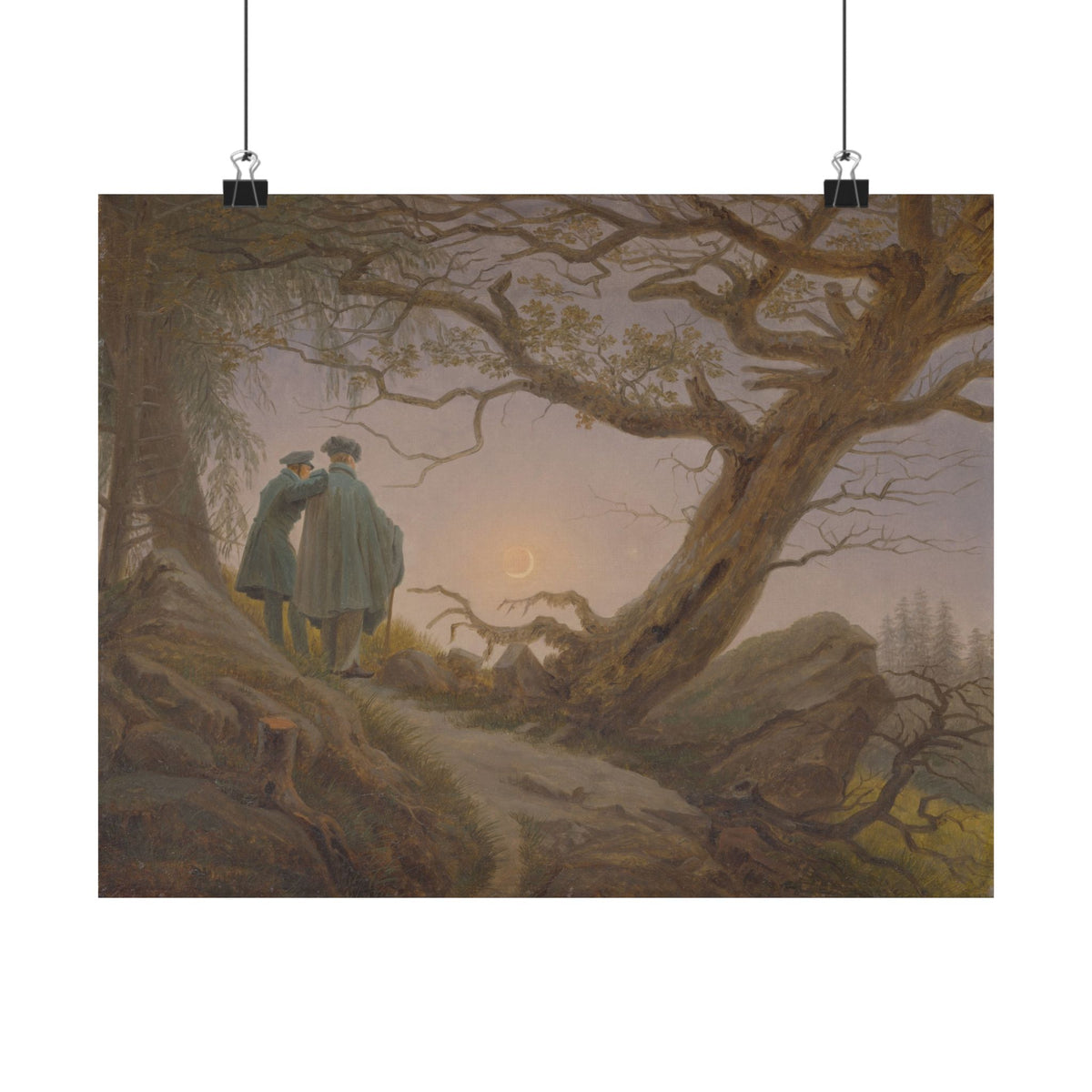 Caspar David Friedrich 'Two Men Contemplating the Moon' Poster