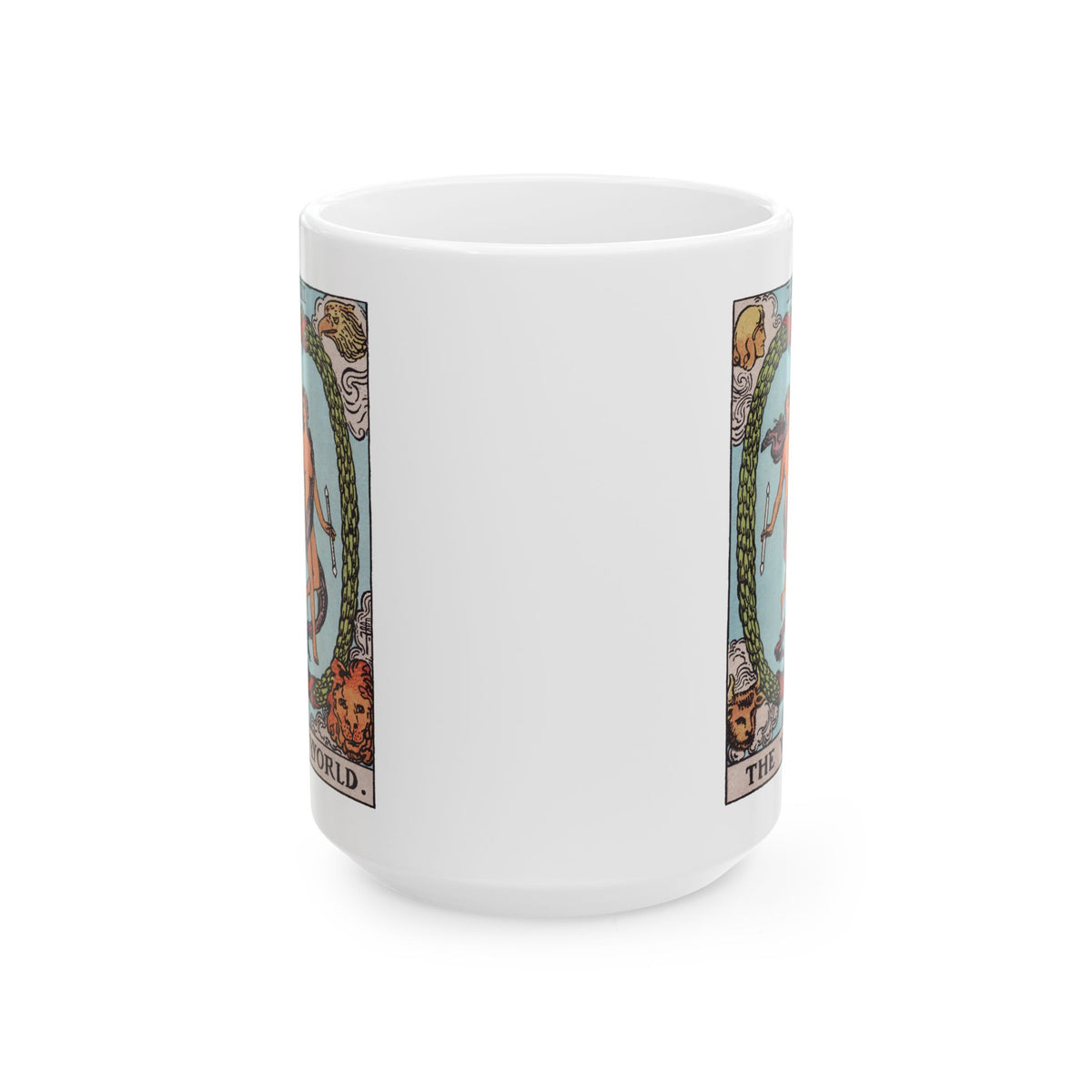 The World tarot card mug, Rider-Waite-Smith design, ceramic 11oz/15oz, view 5