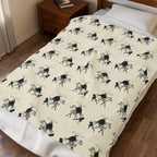 Samurai on Horseback Pattern Velveteen Plush Blanket