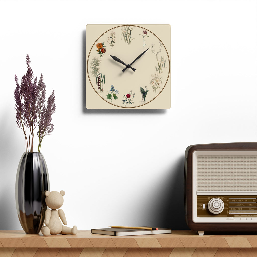Birth Flower Botanical Wall Clock