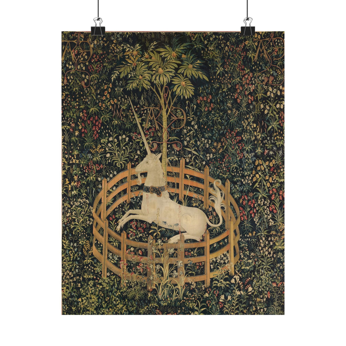 The Unicorn Rests in a Garden Poster