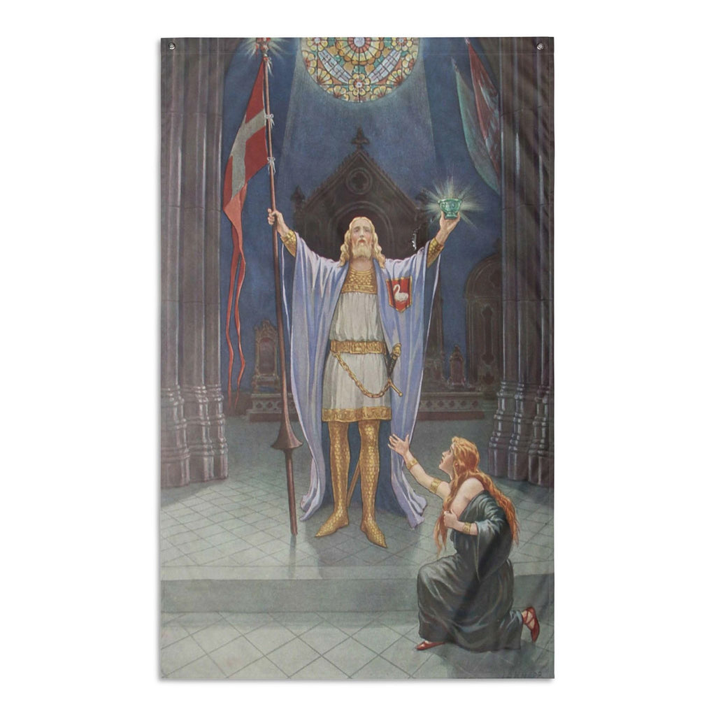 Parsifal and the Holy Grail Banner Flag: Knapp Hanging Wall Flag