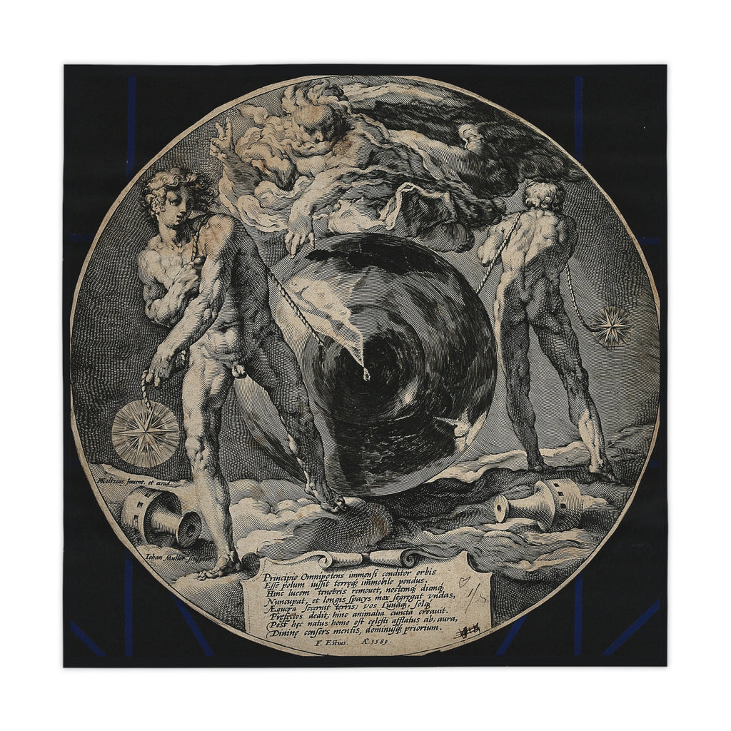 God Creating the Universe Altar Cloth: Goltzius Engraving of the Cosmic Sphere