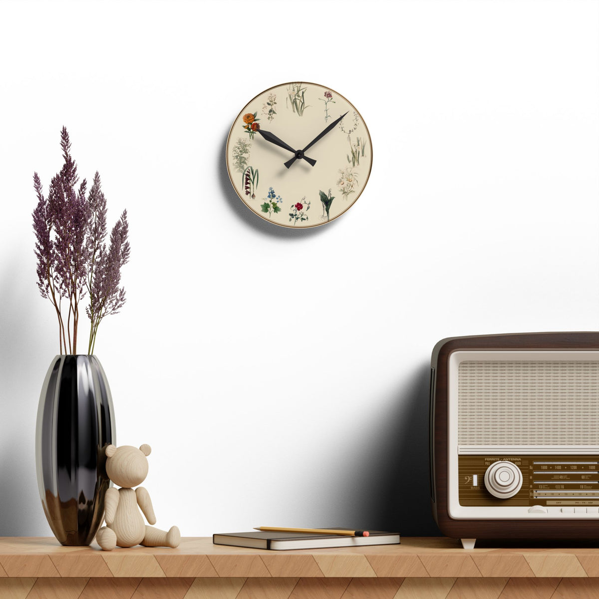 Birth Flower Botanical Wall Clock