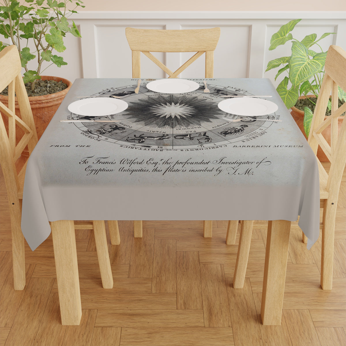 Ancient Zodiac of Egypt Altar Cloth: Tarot Reading Tablecloth