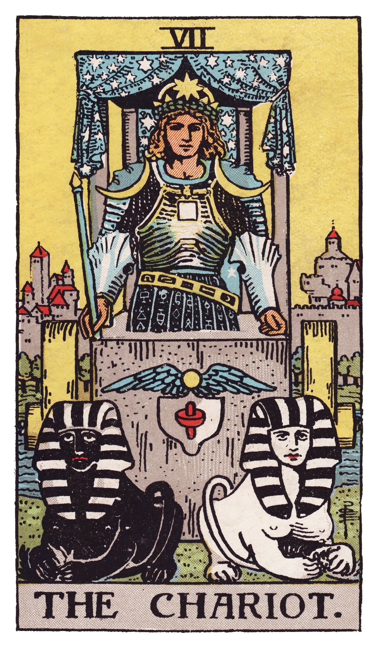 The Chariot tarot card artwork