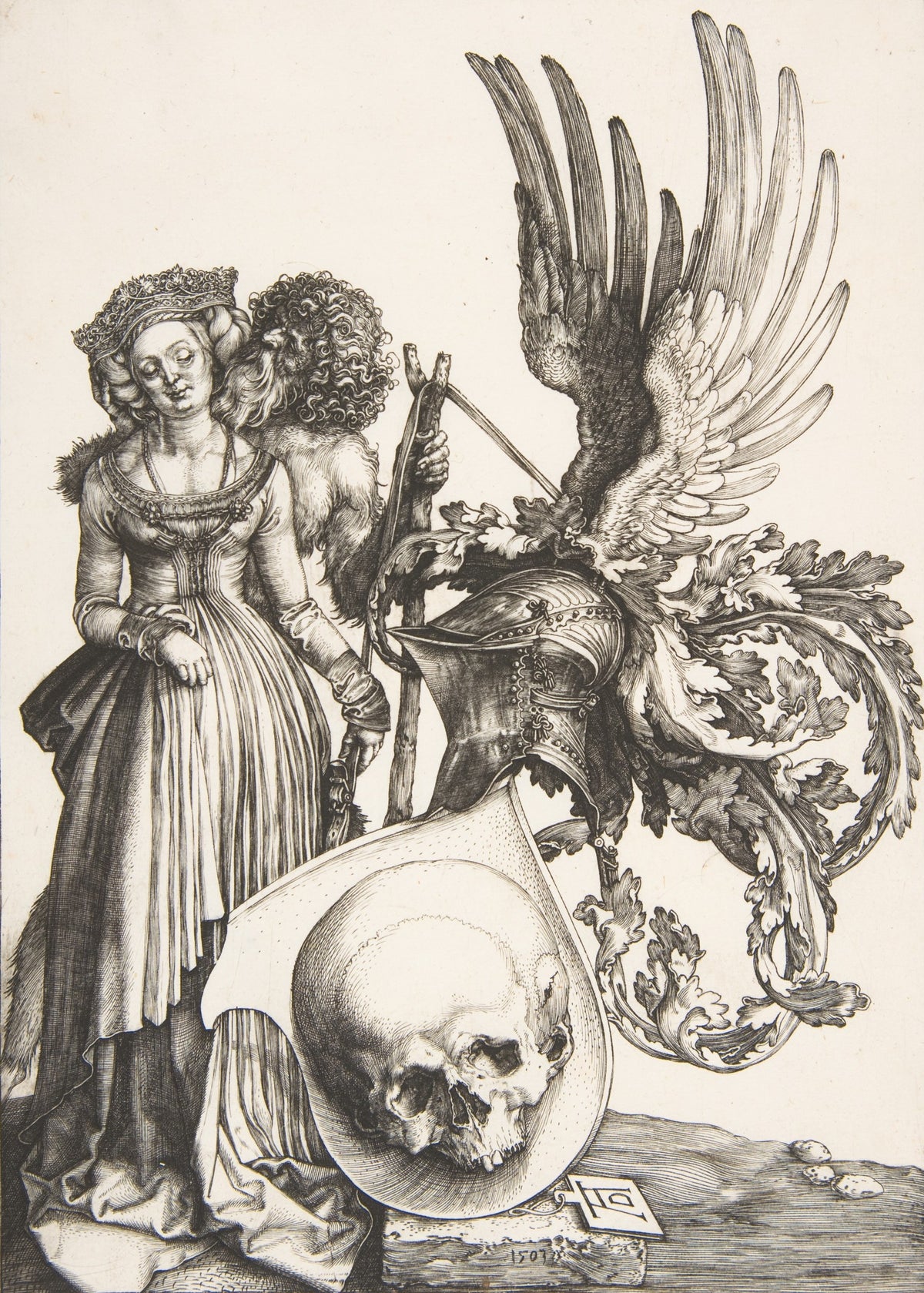 Coat of Arms with a Skull by Albrecht Dürer, 1507 engraving