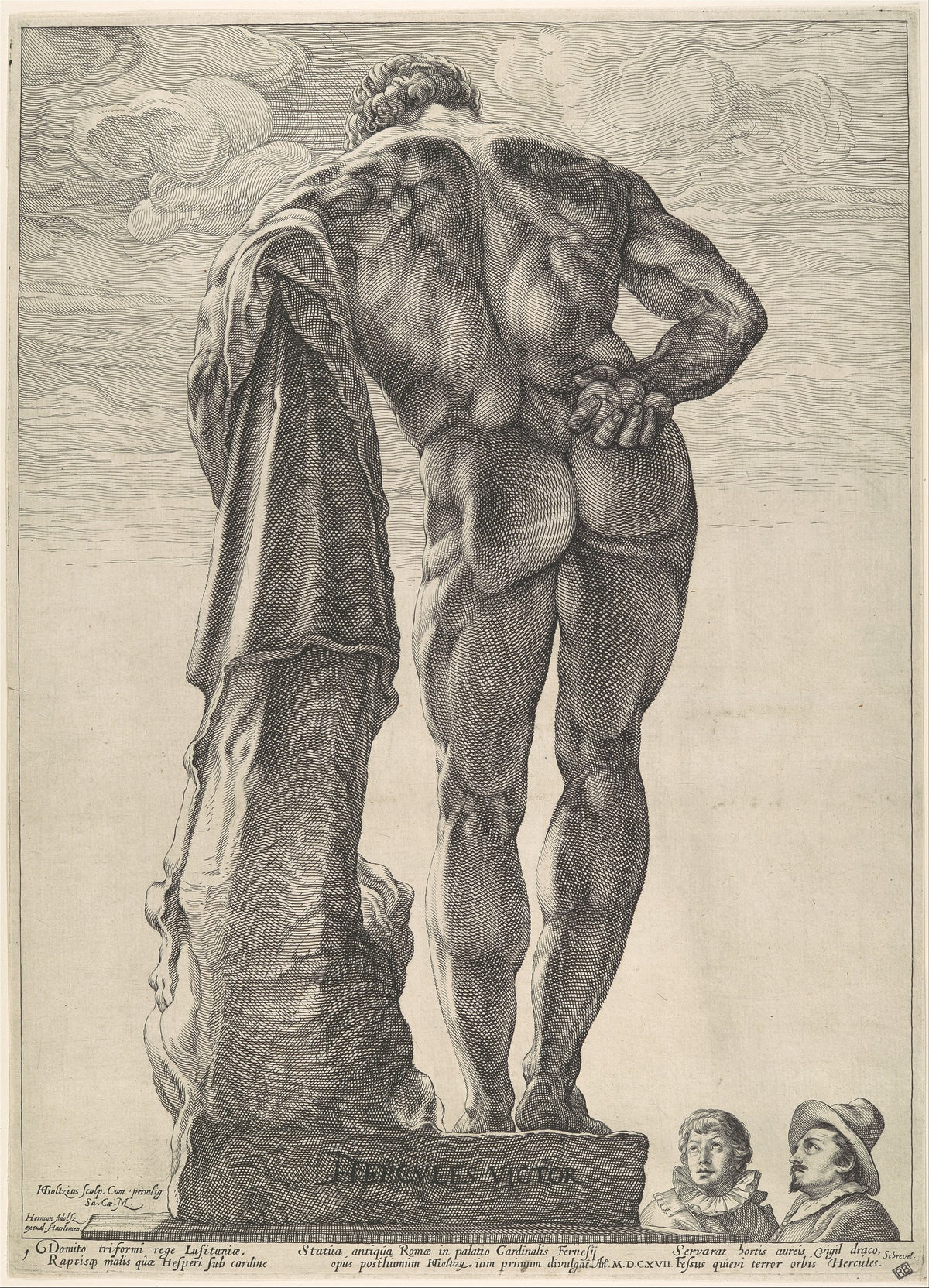 Farnese Hercules by Hendrick Goltzius, engraving