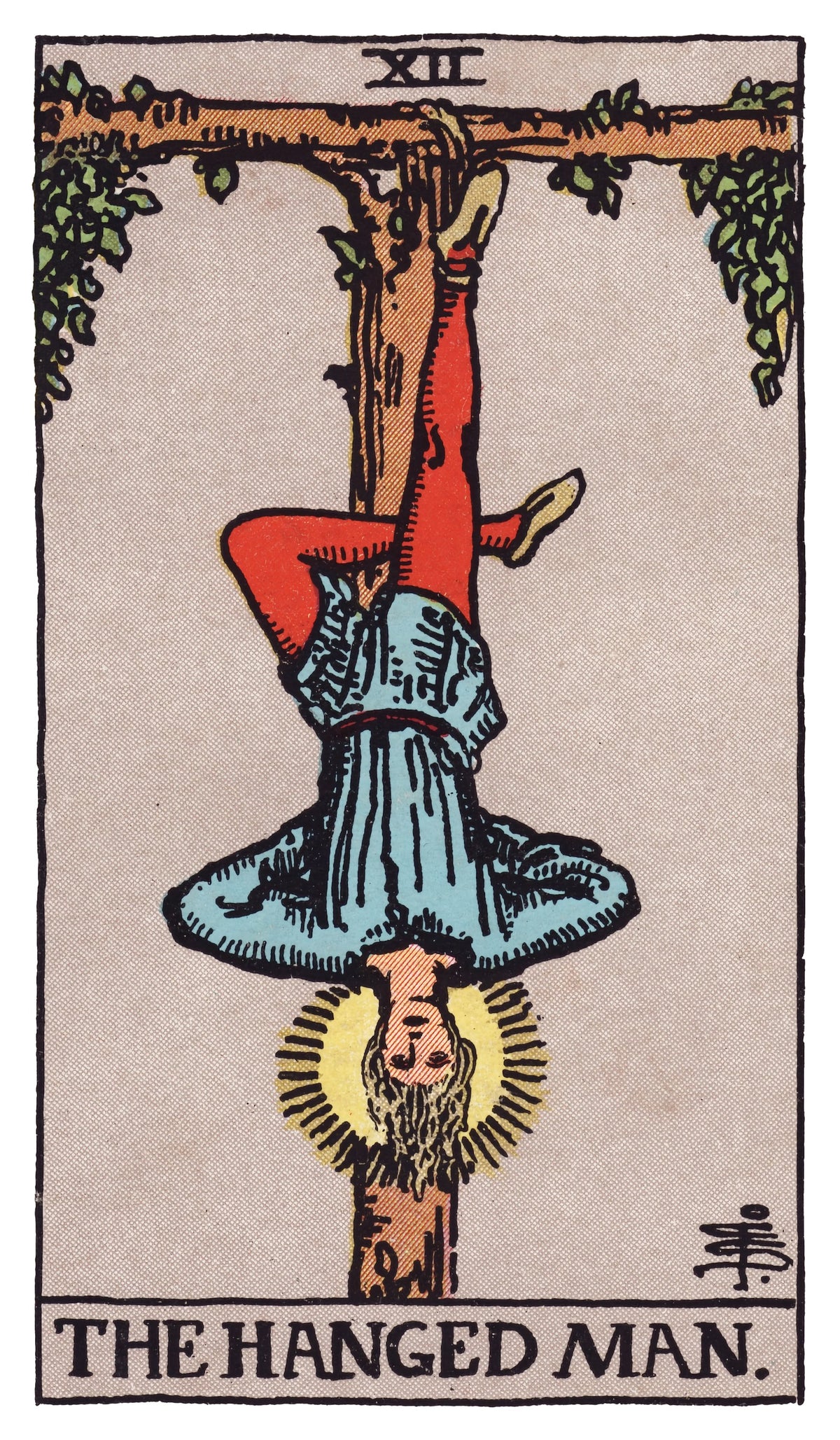 The Hanged Man tarot card artwork