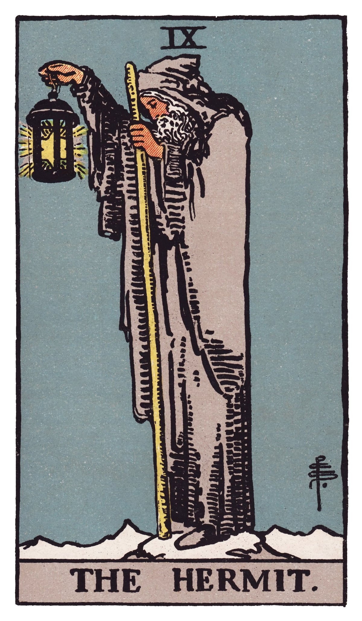 The Hermit tarot card artwork