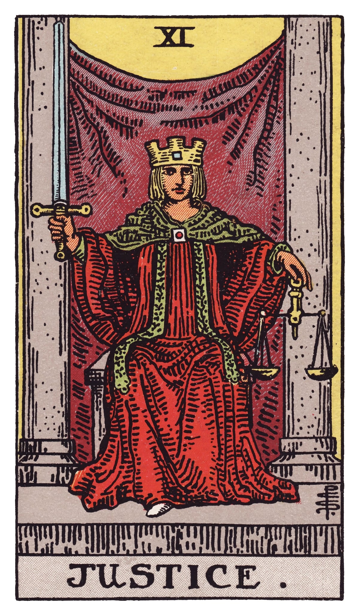 Justice tarot card artwork