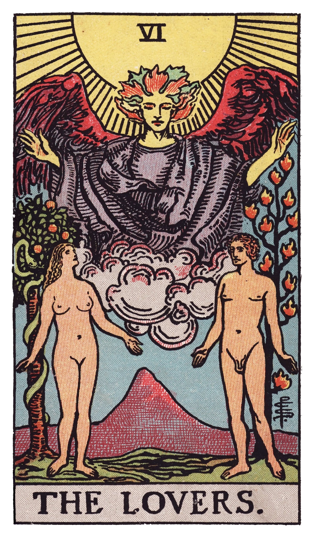 The Lovers tarot card artwork
